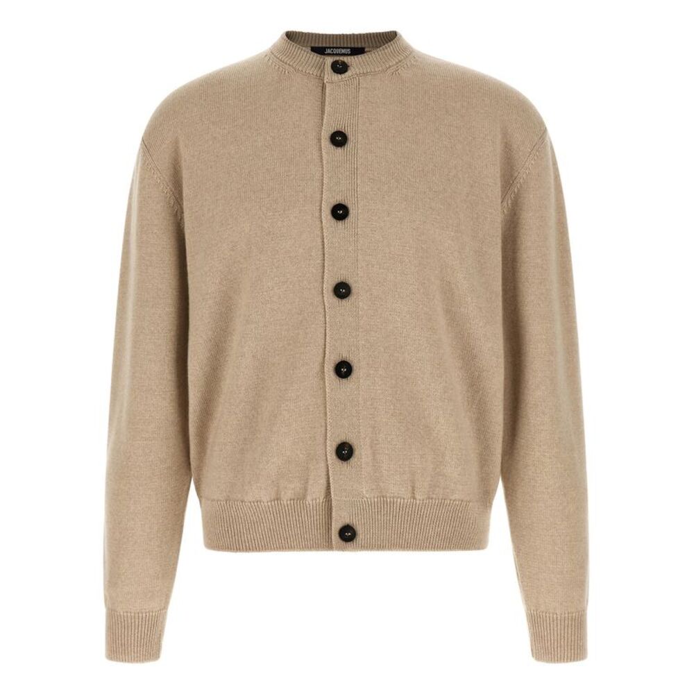 Jacquemus Beige Merino Wool Men's Cardigan